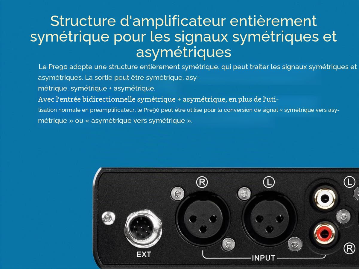 Topping PRE90 Préamplificateur Hi-Res avec sorties et connexions équilibrées, couleur noire