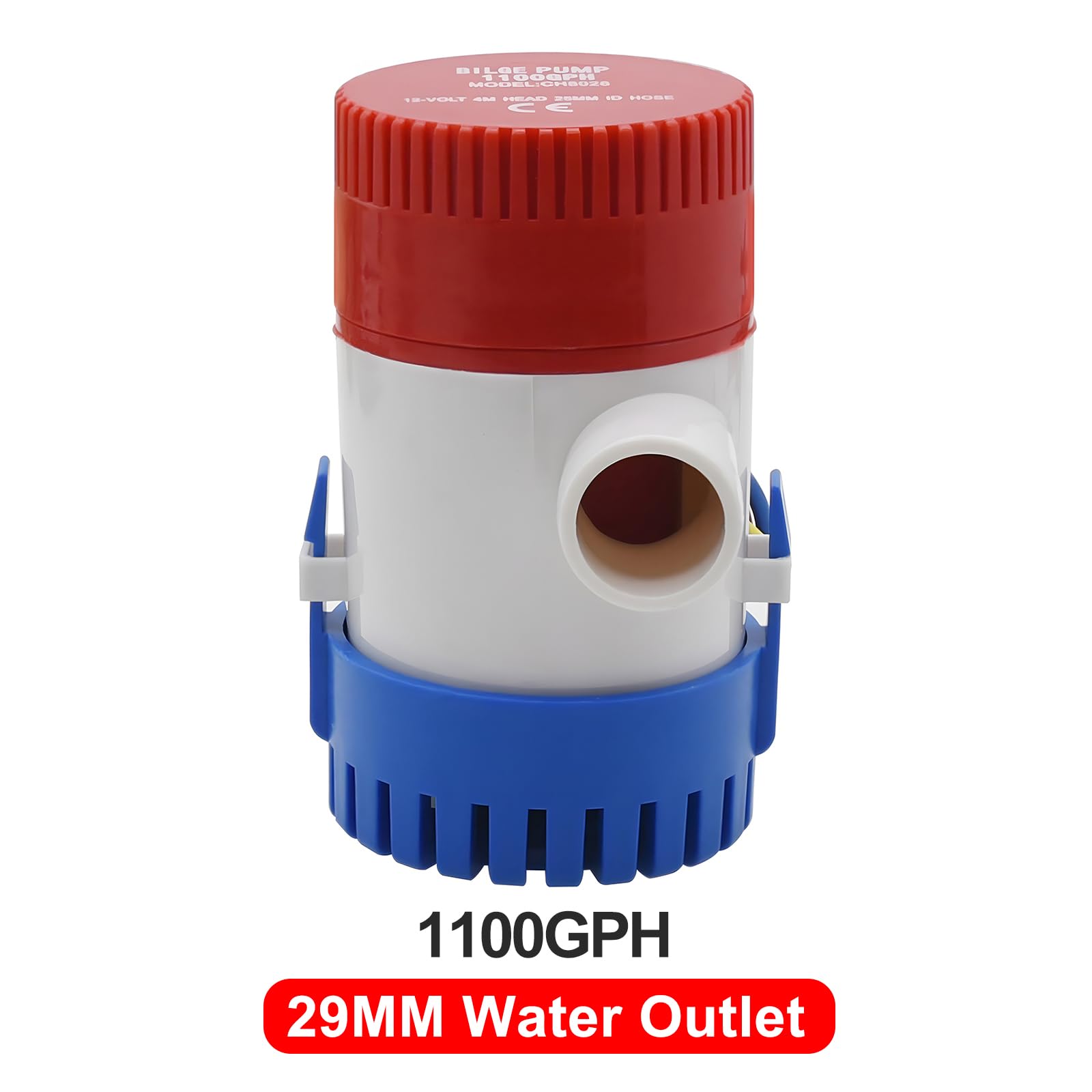KAOLALI Pompa Zęzowa 1100GPH 12V do łodzi, Wąż 29 mm (1-1/8"), Zanurzeniowa Cichobieżna Elektryczna Pompa Zęzowa do łodzi i Jachtów