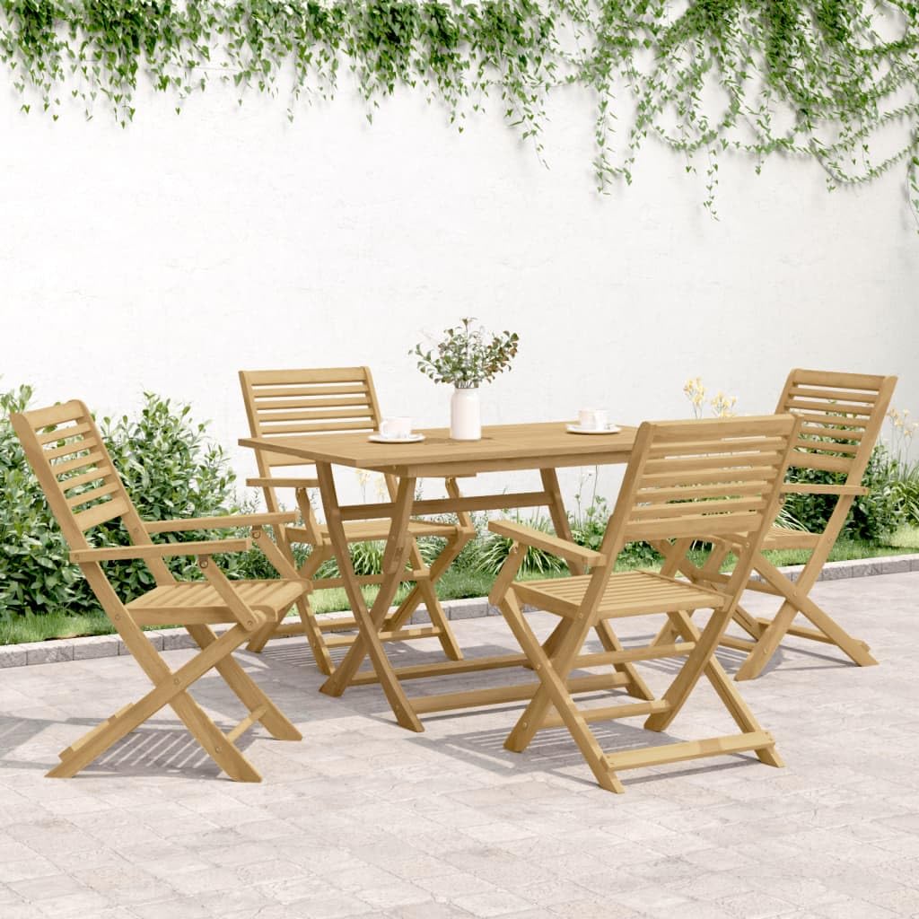 Krzesła ogrodowe 4 szt. Składane 54,5 x 61,5 x 86,5 cm lite drewno akacjowe krzesła outdoorowe do siedzenia na świeżym powietrzu na pokładzie Balcony