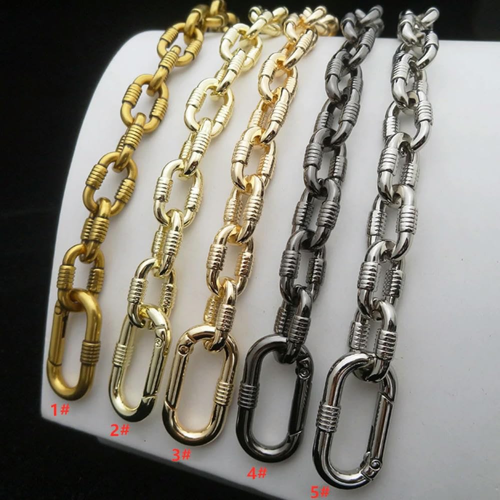 Metalowy łańcuszek, pasek na ramię ， Paski do tor Damska torebka z łańcuszkiem pasek do torby metalowe akcesoria wymiana zamek klamra łańcuszek do portfela do fabryki toreb Crossbody(Gold 3,60cm)