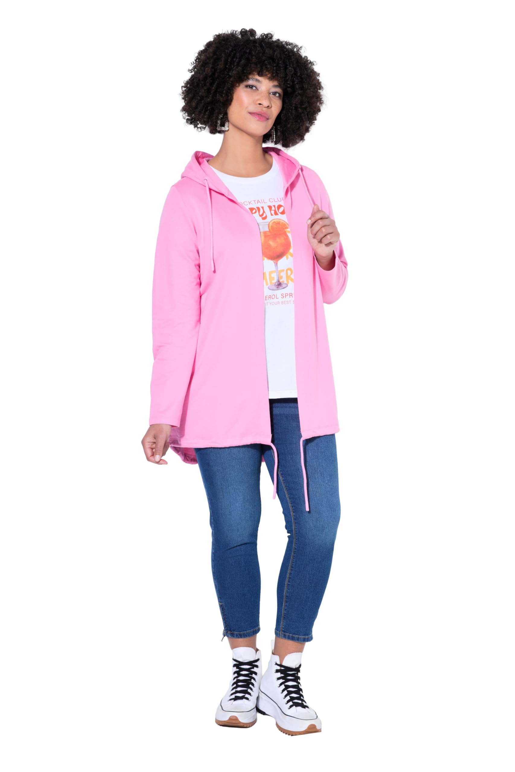 Angel of Style Damen große Größen Übergrößen Plus Size Sweatjacke, offene Form, Kapuze 849502