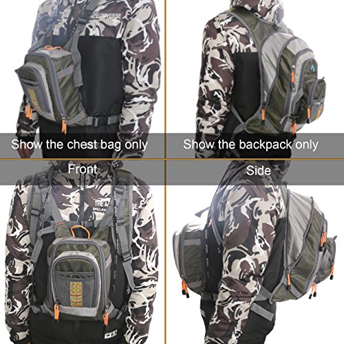 Maxcatch Chaleco de Pesca con Mosca Fly Fishing para Hombre y Mujer Ajustable Al Aire Libre (Chaleco/Mochila de Pecho/Mochila) miniatura 6