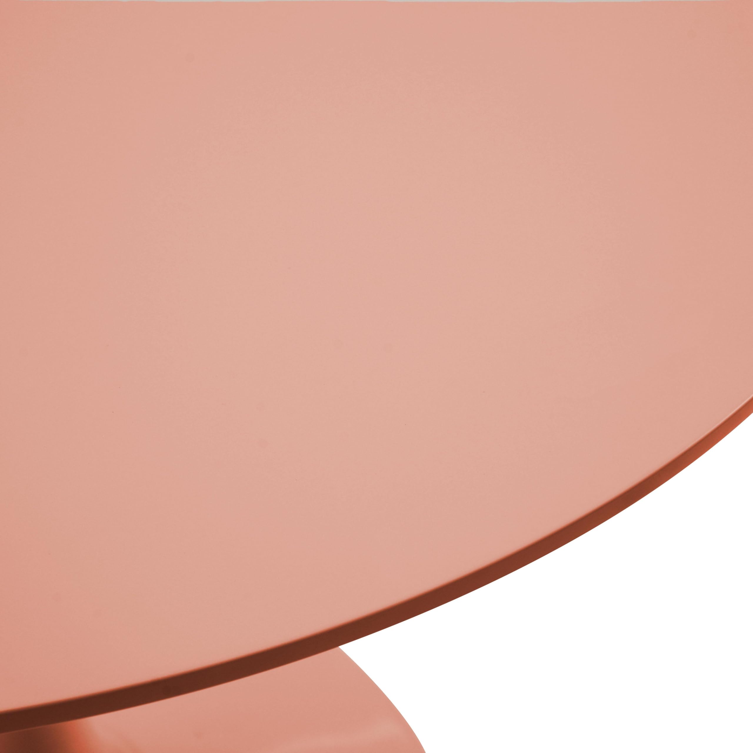 Oviala Table à Manger Ronde 4 Personnes D100 cm Rose Saumon