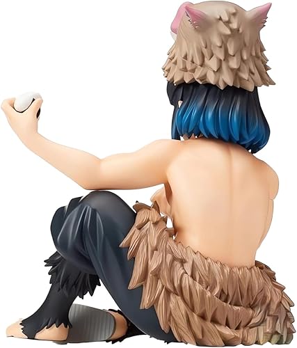 Miniatura 3 de Zueledu Figura de Demon Slayer Comer bolas de arroz Hashibira Inosuke, figuras de anime Devil Slayer decoración de escritorio, juguete regalo de