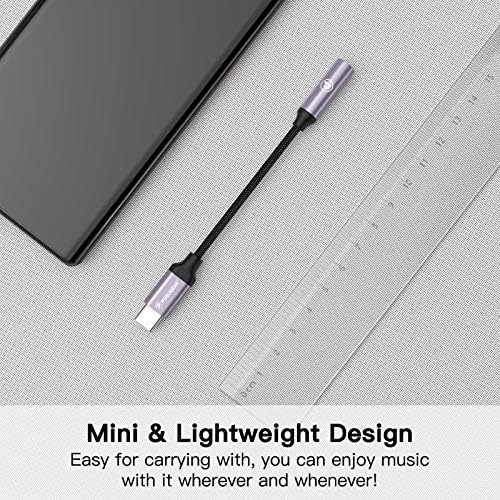 [3 PACK]POSUGEAR USB C Headphone Adapte, USB C to 3.5mm Jack Type C to 3.5mm Adapter with Mic Compatible with Samsung S20 S10 Note20, Google Pixel 5,Huawei P30