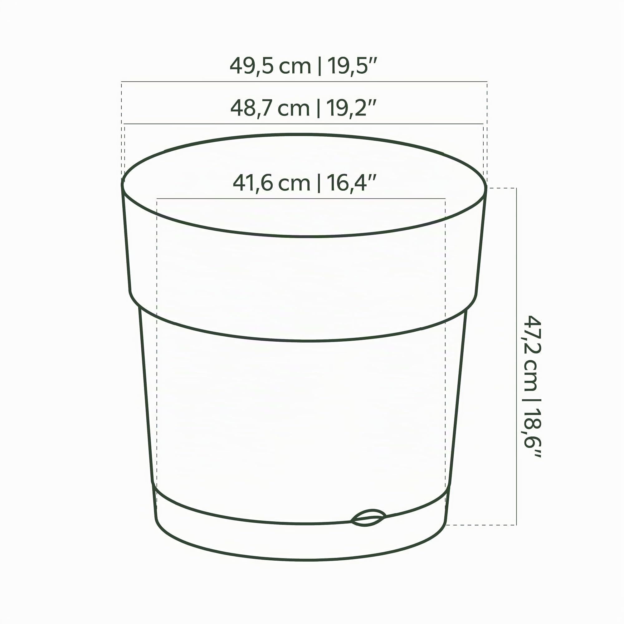 Artevasi Pot Capri Large Réserve d'eau 50cm Anthracite