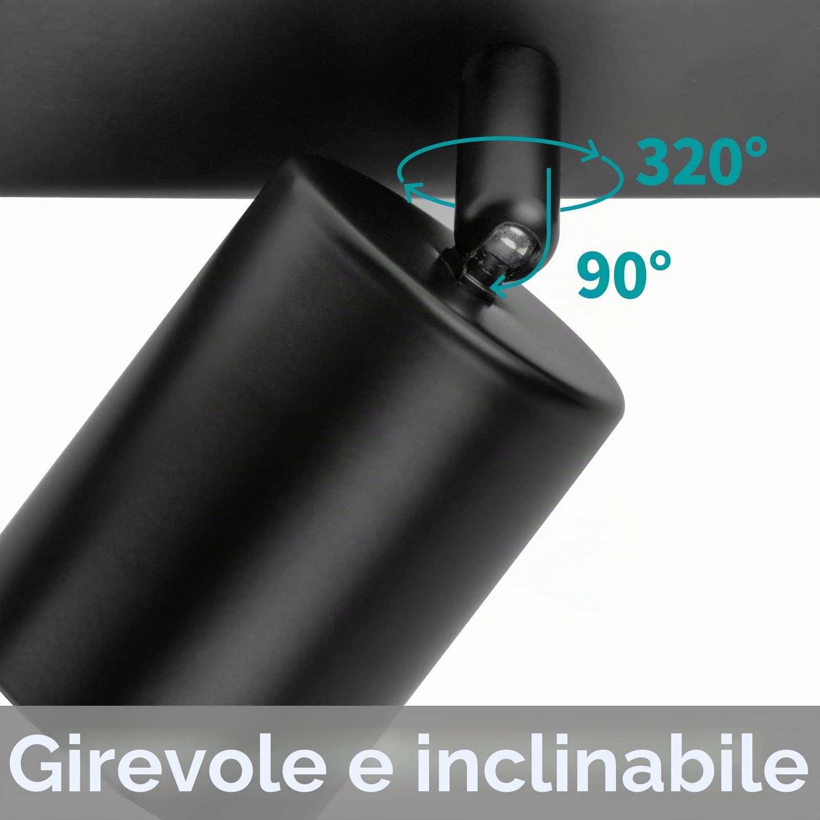 wowatt Faretti da Soffitto Orientabili 3 Luci Gu10 LED Nero Senza Lampadina | Faretti LED Soffitto Interno, Plafoniera da Parete Orientabili, Luci Binario per Soggiorno, Cucina, Corridoio, Salotto, Bagno