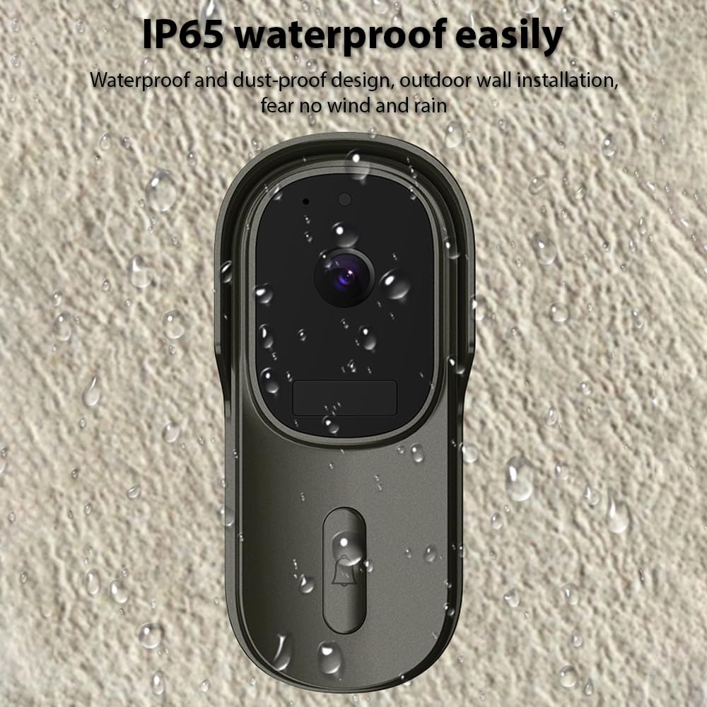 Videocitofono Wireless Telecamera 1080P WiFi Campanello Intelligente con APP IP65 Impermeabile Visione Notturna Bidirezionale Archiviazione Gratuita per la Sicurezza Domestica