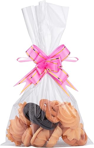 Awpeye 100 bolsas transparentes de celofán de celofán de 6 x 10 pulgadas, buenas para pasteles, panadería, galletas, dulces, postres, palomitas de