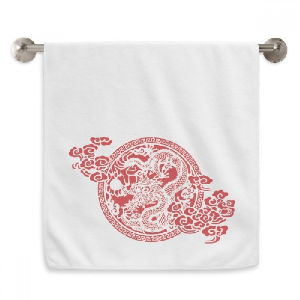 Serviette débarbouillette dragon rouge idéale pour le sport et le soin