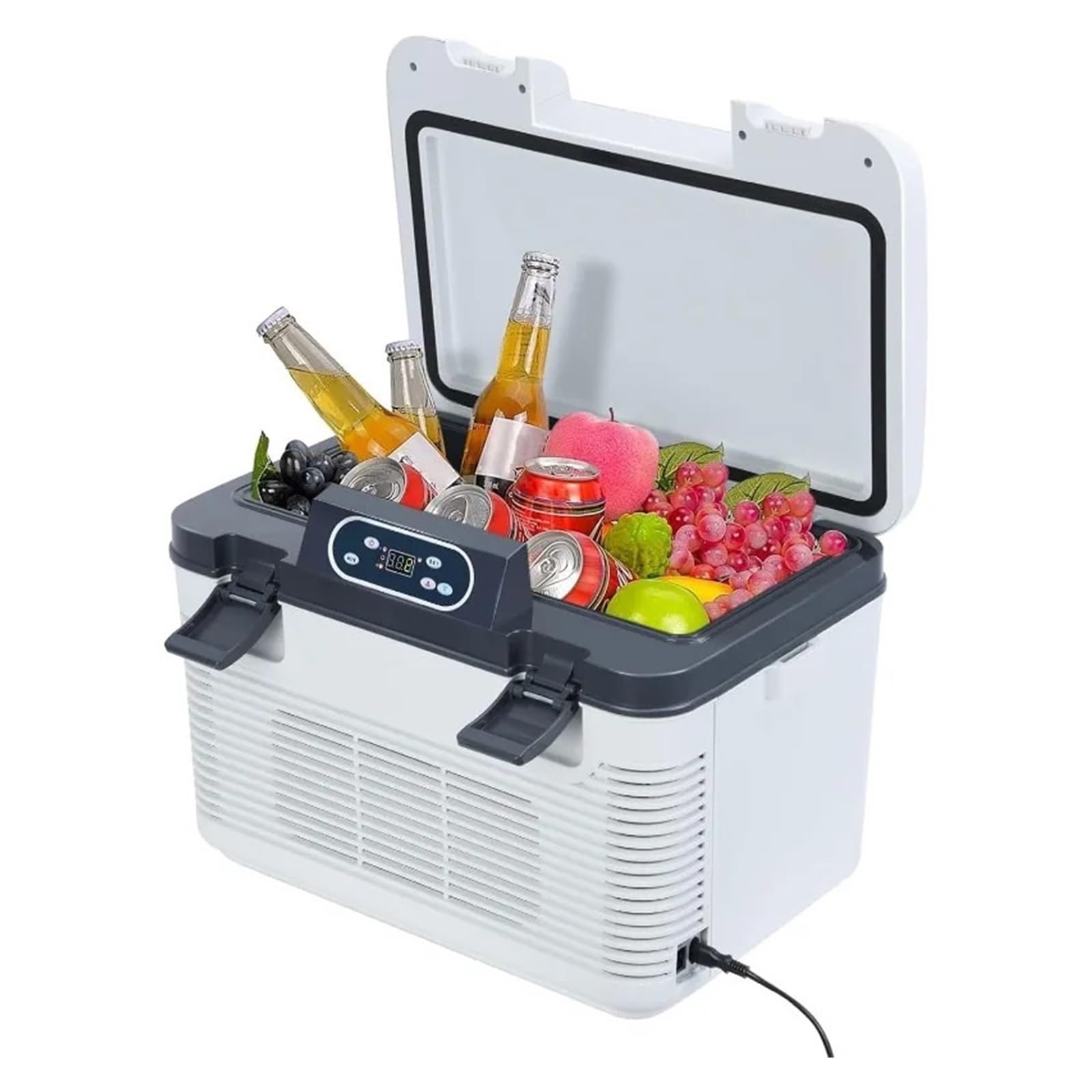 Refrigerador portátil Mini for Coche de 12 voltios, 19 litros de Gran Capacidad, con Pantalla Digital, Color Blanco