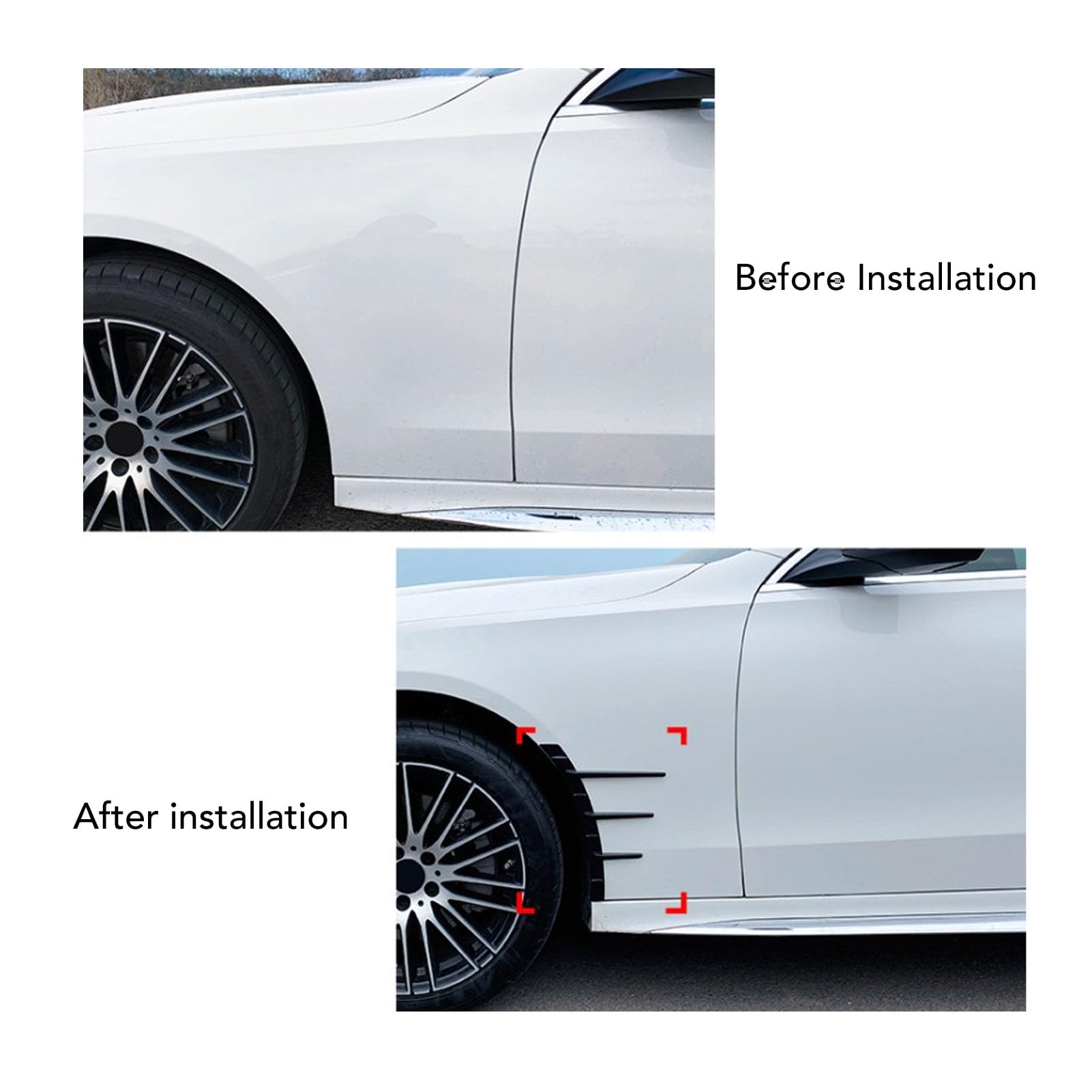 Spoiler brwiowy koła bocznego poprawia właściwości aerodynamiczne (Jasna czerń)