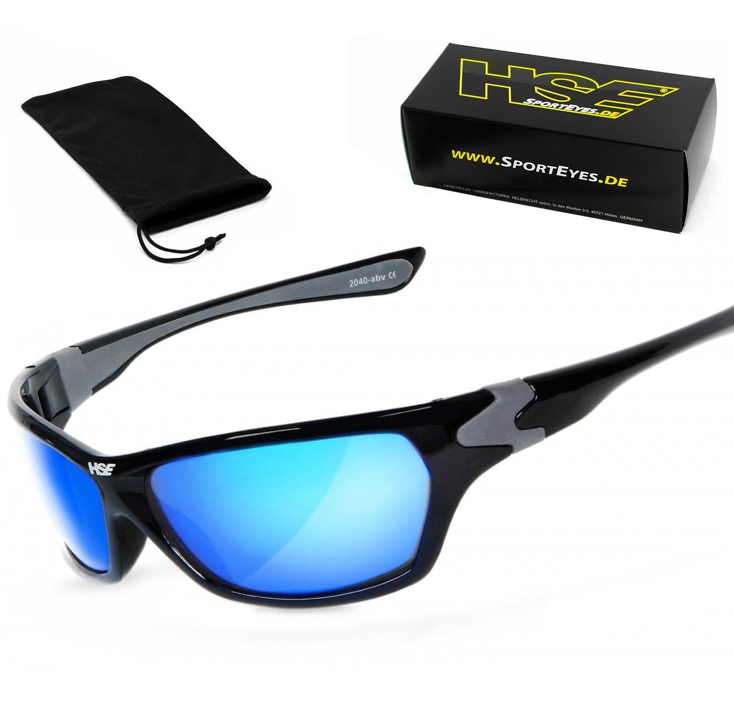 okulary sportowe | filtr ochronny UV400, HLT® szkło bezpieczne z tworzywa sztucznego zgodnie z normą DIN EN 166 | okulary rowerowe, okulary przeciwsłoneczne, okulary dla motocyklistów, okulary rowerowe: HIGHSIDER