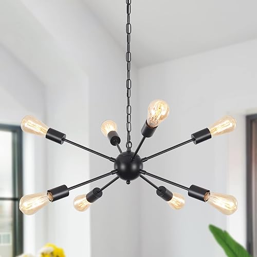 Miniatura 9 de Candelabro Sputnik dorado 8 luces modernas lámparas de latón cepillado lámpara de techo luces galvanizadas cocina industrial colgante iluminación