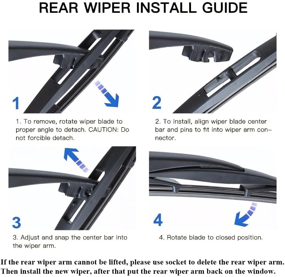 Complete Front & Rear Windshield Wiper Blade Kit for 2023 2024 2025 2026 Honda CRV CR-V | Premium 3-Piece OEM Replacement Set