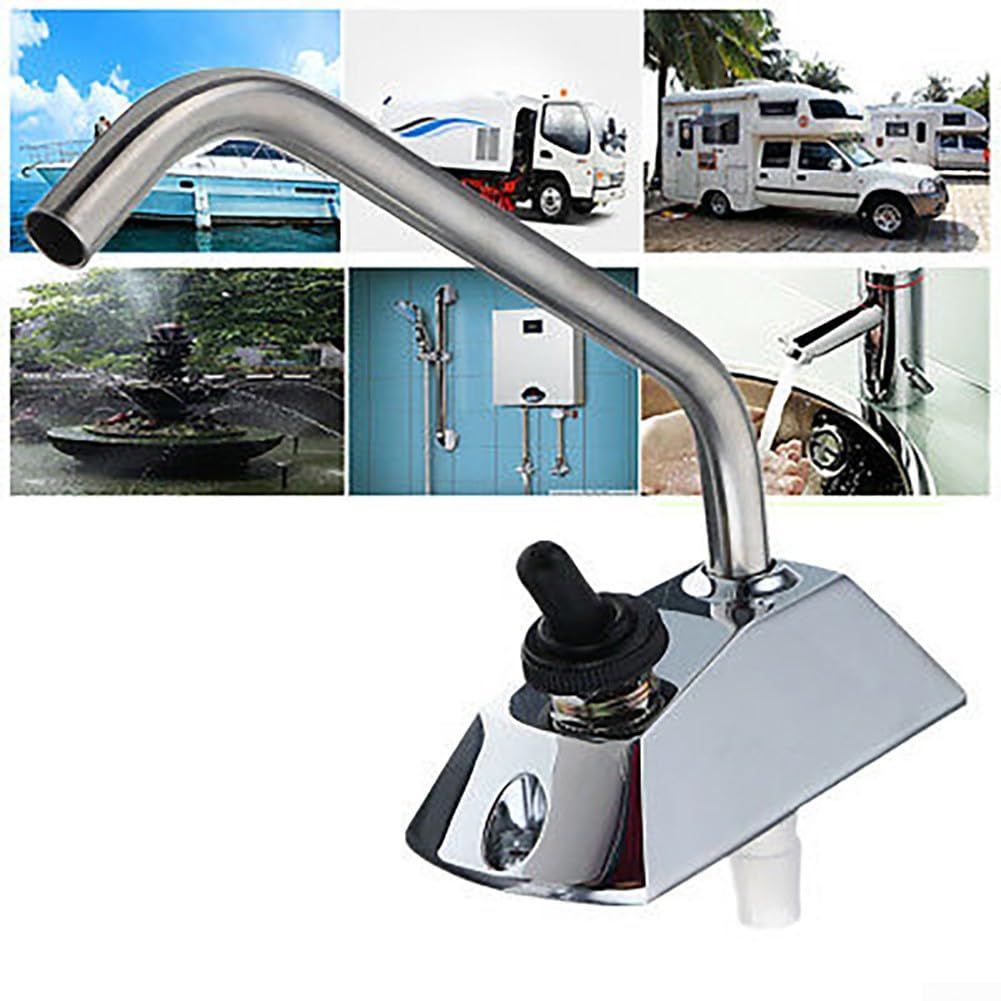 Robinet de pompe à eau, robinet de pompe à eau électrique d'office 12 V, robinet d'eau avec interrupteur de remplacement de tuyau de diamètre intérieur adapté pour bateau caravane