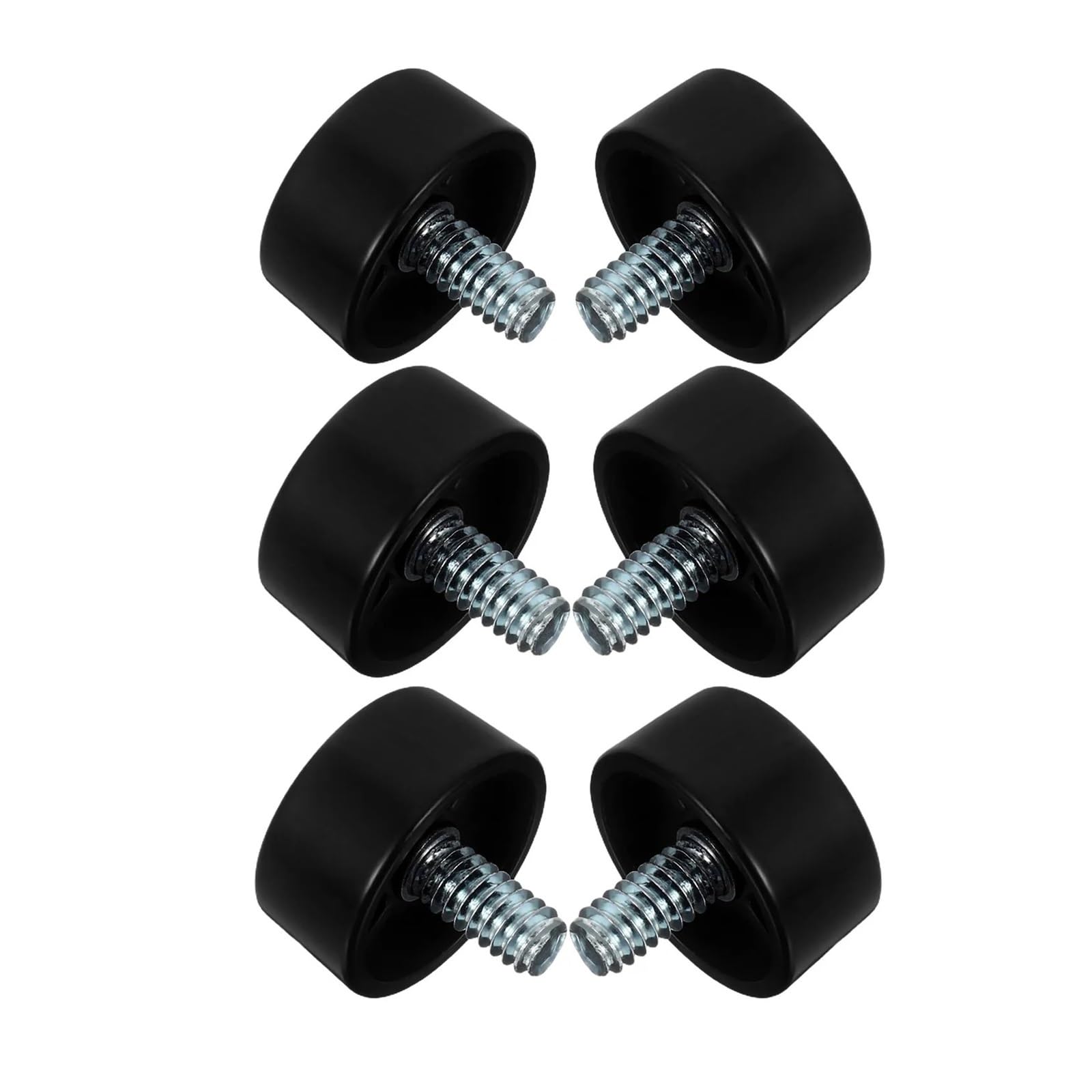 Xavren Curtain Rod Finial Screw 8pcs Black Curtain Rod Finials Screw on End Caps Modern Decorative Replacement Pole Ends Cylinder Drapery for Drapery Poles