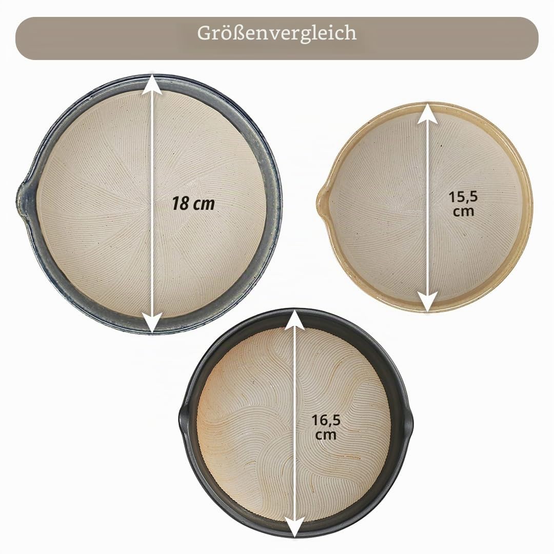 TIKUSAN Keramik-Mörser und Stößel (Suribachi & Surikogi) Set mit Ausgießer, hergestellt in Japan, Mino Ware (groß, blau)