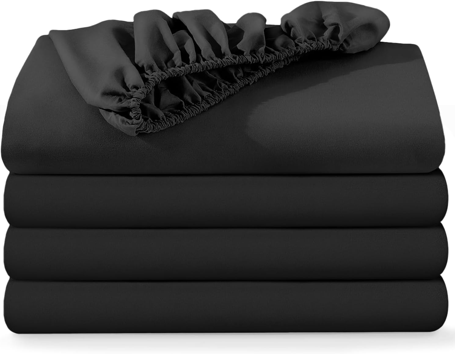 BedLooms Small Double Fitted Sheet 4 Pack – Black (120x190cm) up to 25cm
