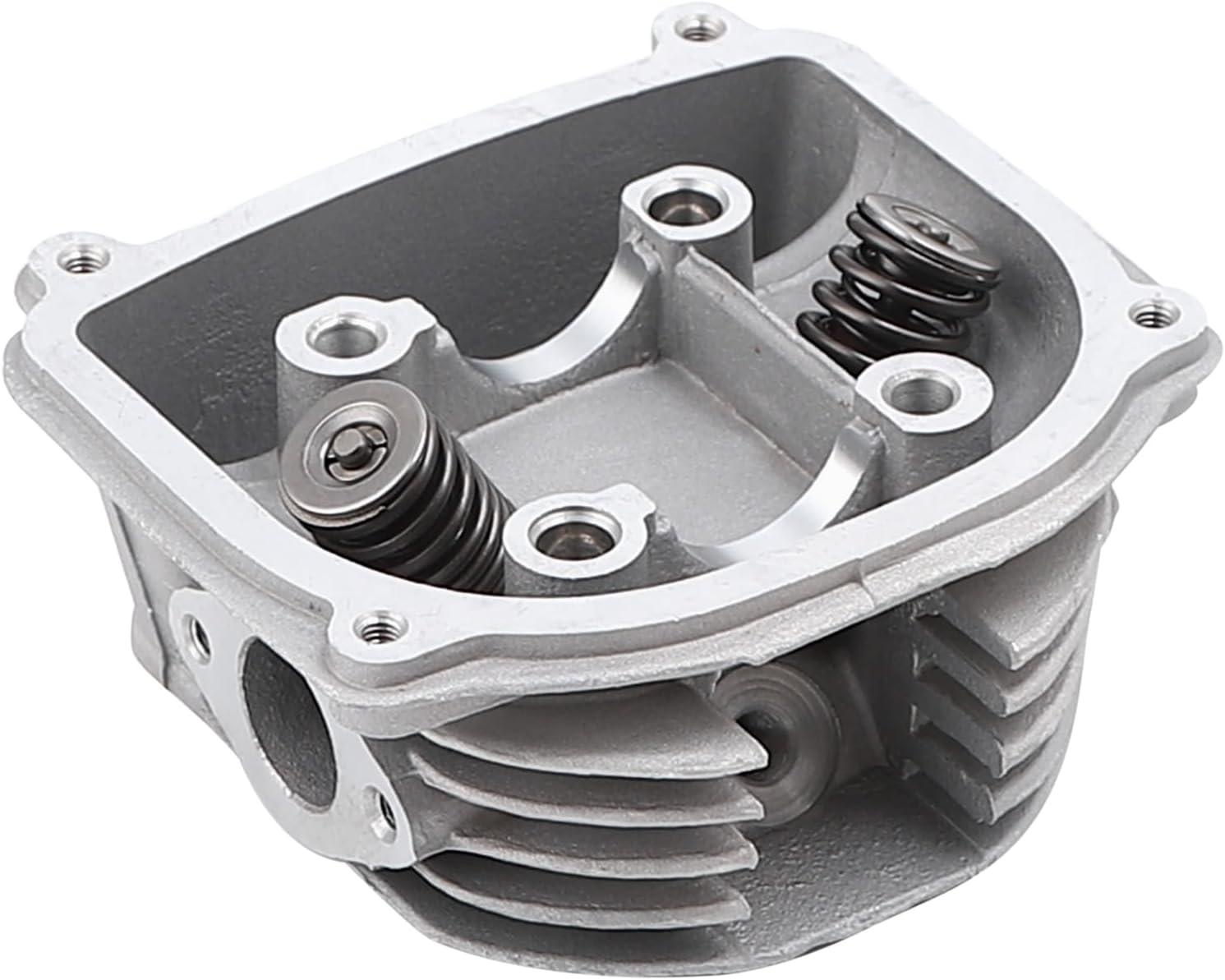 Mokuo GY6 58.5mm/2.30" Cylinder Head Assy with 64mm Valves Set in Aluminum Alloy Material,Fit for Chinese Scooter Mopeds ATV Go Kart GY6 4-stroke 1505cc 152QMI 157QMJ Engine,Non EGR Type