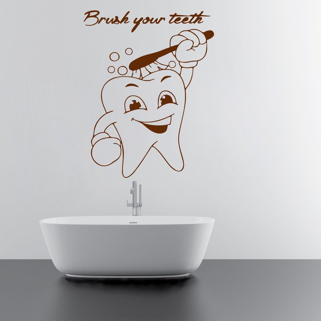 Decor Villa Brush Your Teeth Bathroom Wall Sticker & Dceal (PVC Vinyl,Size -30 cm x 22 cm) (B01IVFEWD6) Amazon Price History, Amazon Price Tracker