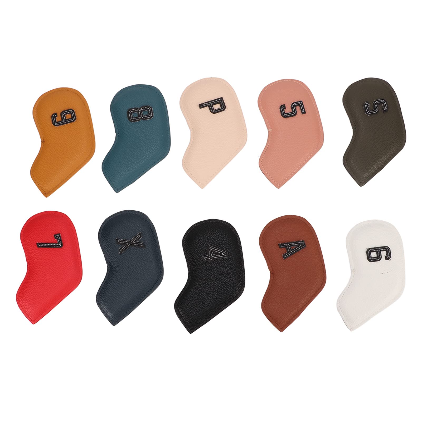 Golfs Iron Head Cover, 10PCS PU Numerical Golfs Iron Headcover for Outdoor Sports
