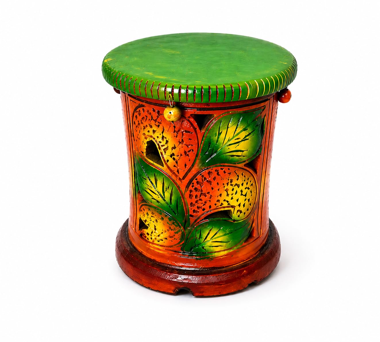 multicolor terracotta stool | handmade decorative multipurpose stand for home décor