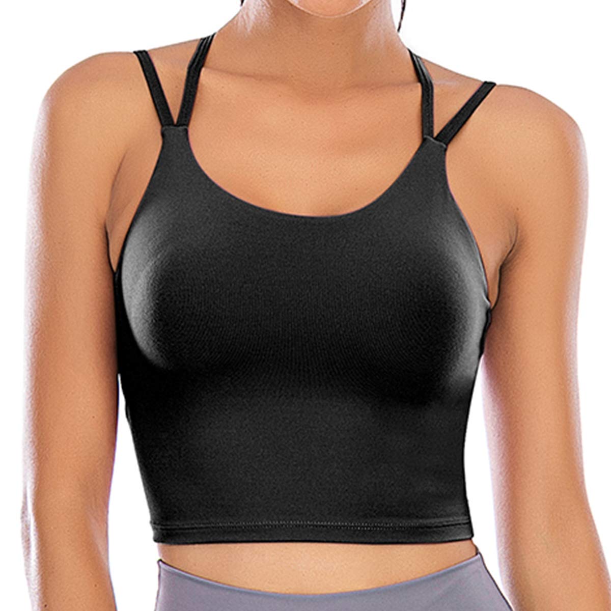 ZAIQUN Women Padded Sports Bra Wirefree for Fitness Workout Running Shirts Yoga Tank Top