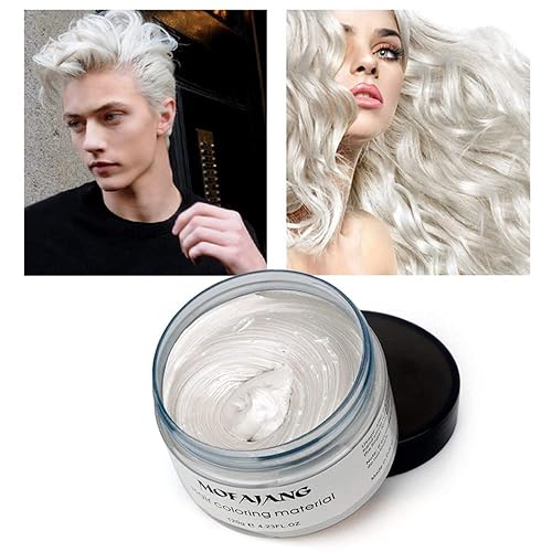 Cera temporal para el cabello tinte blanco crema de peinado instantánea natural o cera de peinado para mujeres y hombres fiesta cosplay fecha blanco