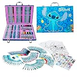 Disney Princesa Set Maletin - Rotuladores, Lápices de Colores, Crayones - Más de 130 Piezas - Estuche de Suministros de Arte (Multicolor Stitch)