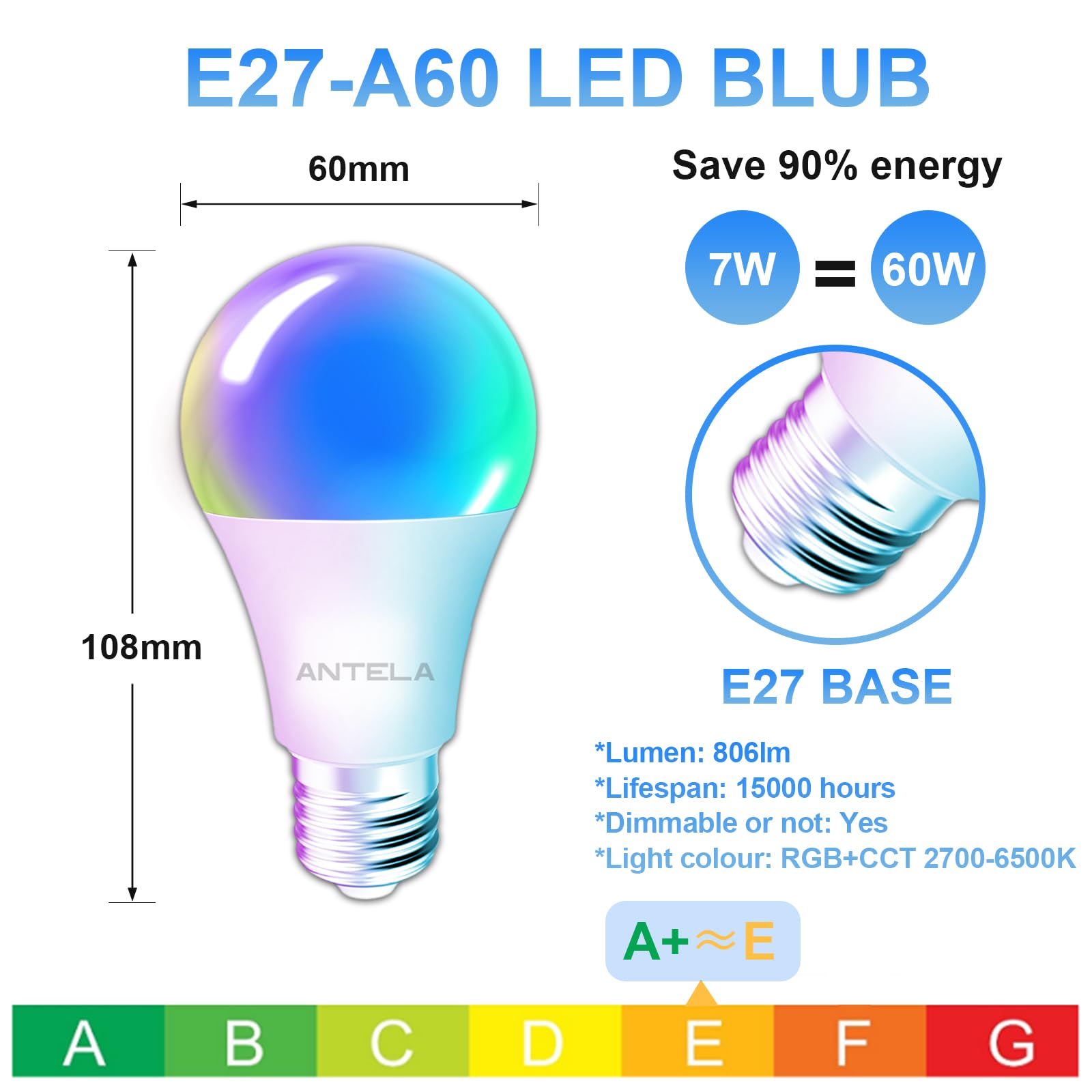 Lampadina LED Smart Smart GU10 Dimmerabile RGB+CCT 5W 500LM WiFi Compatibile Con Alexa e Google Home • Italia Lampadina LED Smart Smart GU10 Dimmerabile RGB+CCT 5W 500LM WiFi Compatibile Con Alexa e Google Home • Italia