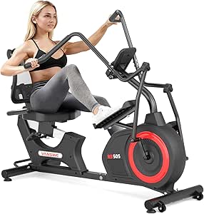 VANSWE Recumbent Elliptical Cross Trainer with Bluetooth App and Magnetic Resistance