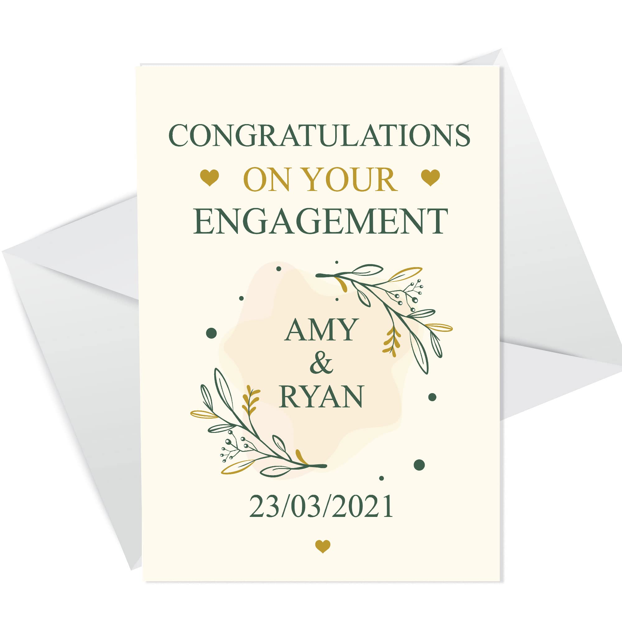 Personalised Engagement Card Congratulations Card For Couple Friend Keepsake
