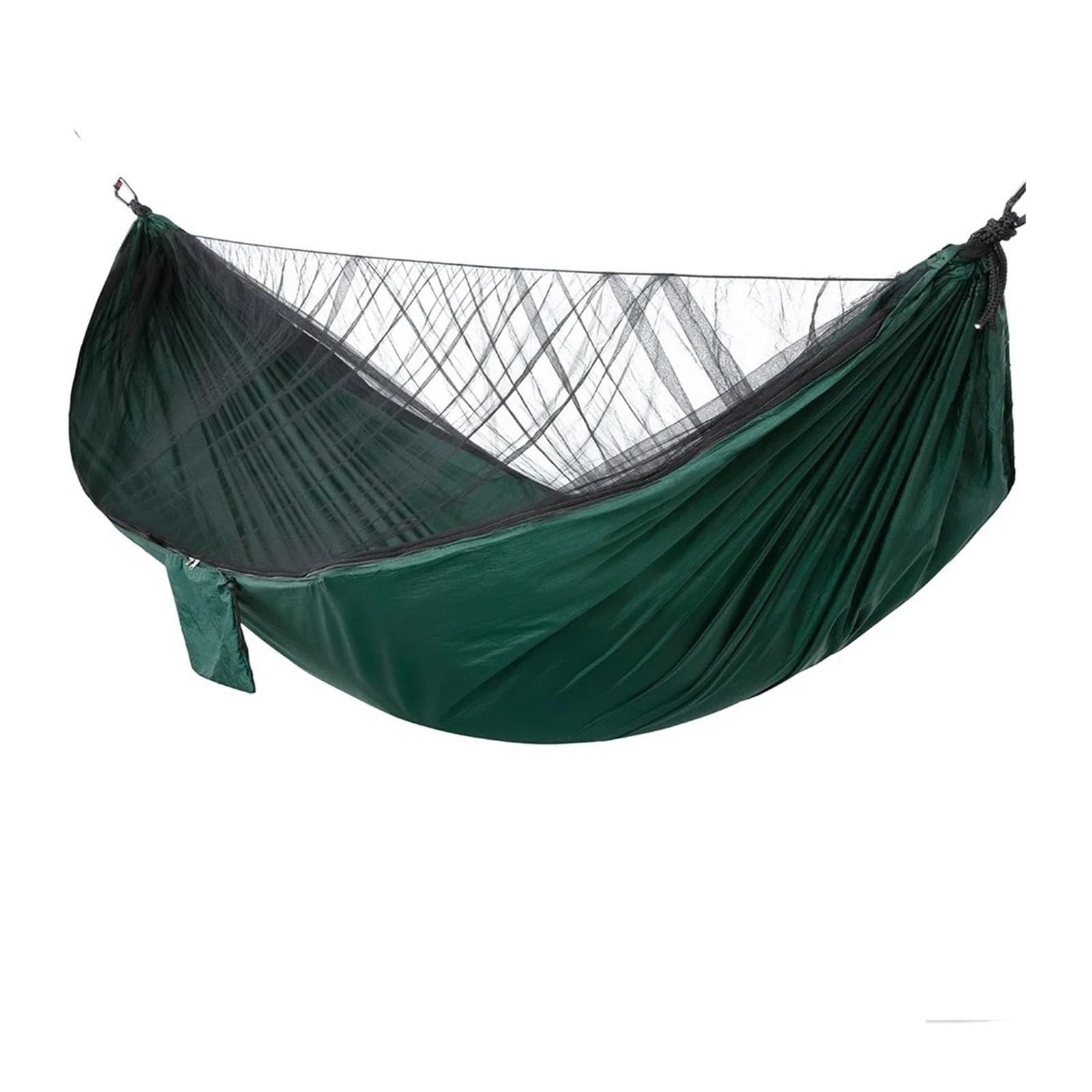 Hamac. Hamac de Camping 2 Places avec moustiquaire, balançoire pour Adultes, mobilier de Jardin extérieur. Hamacs d'extérieur (Vert armée) (Vert foncé 1)