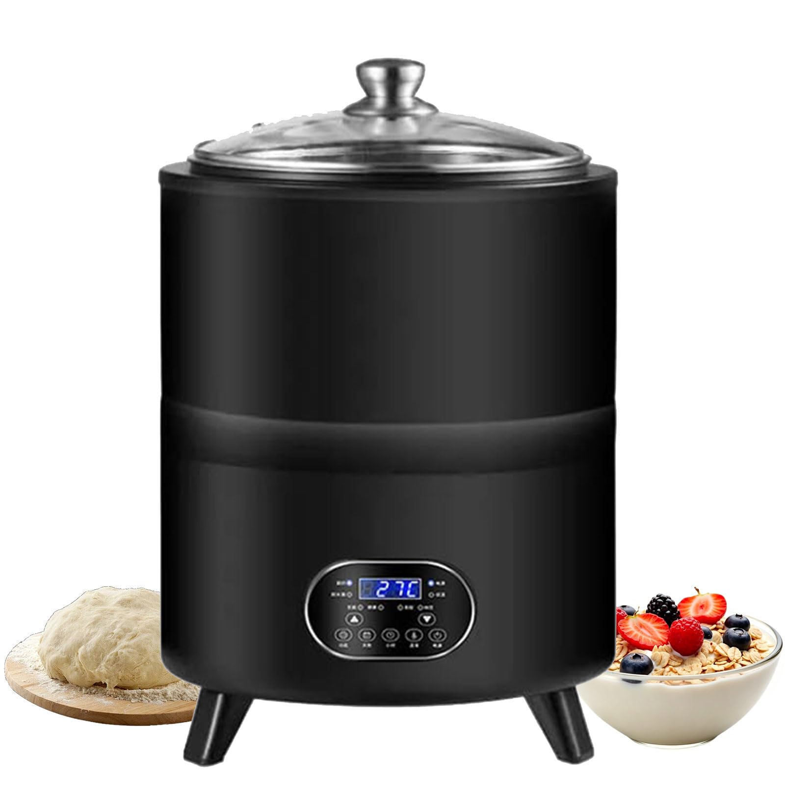 Macchina per la fermentazione automatica per yogurt, 12 l, controllo digitale 400 W, controllo di tempo e temperatura, per aceto di frutta, yogurt, vino di riso