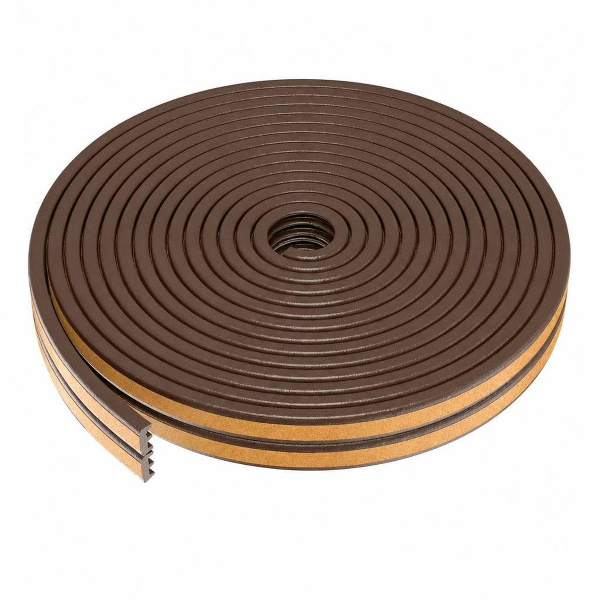 5m/10m Door Seal Strip Self-Adhesive Draft Stopper Tape Window Weather Stripping Insulation Noise Rubber Sealing Strip-E brown-5M (16.4ft)