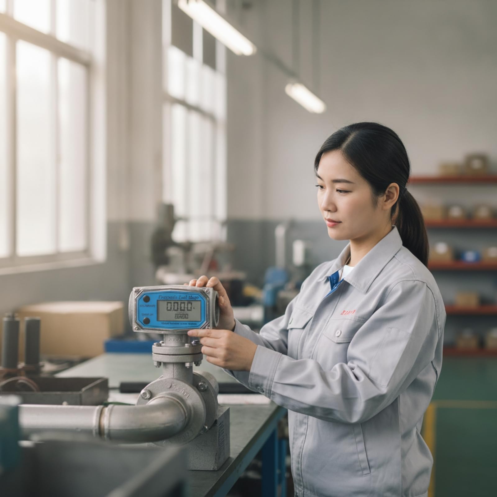 Harilla Medidor Flujo Líquido Electrónico con, 1 Pulgada, Medidor De Electrónico De Acero Inoxidable De 1 Pulgada con Pantalla Instantánea