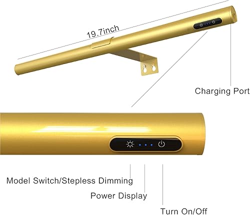 Miniatura 8 de EAYOYAE Luz de imagen inalámbrica de 19.7 pulgadas, funciona con pilas, luces de exhibición de pintura a control remoto, luces de pared recargables