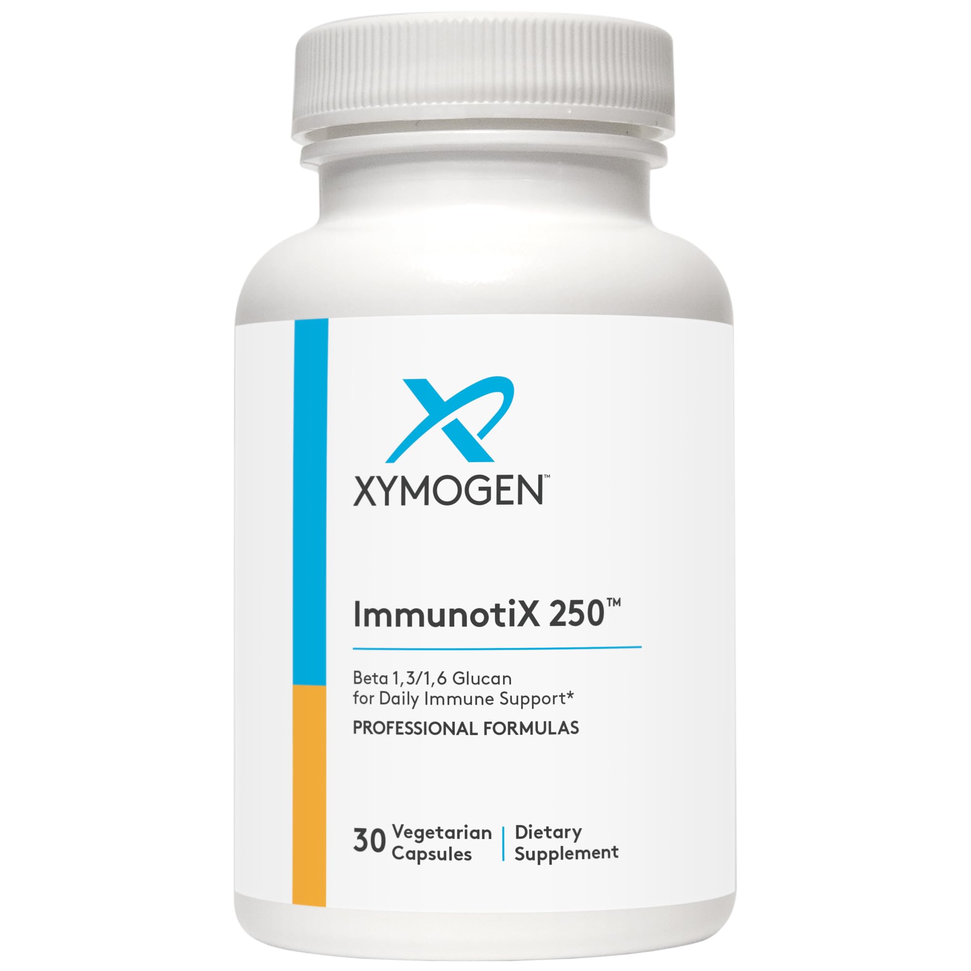 XYMOGEN ImmunotiX 250 - Supports Healthy Immune Function - Patented 1,3/1,6 Whole Glucan Particle Clinically Tested Worldwide - Beta-Glucan Derived from Saccharomyces cerevisiae (30 Capsules)
