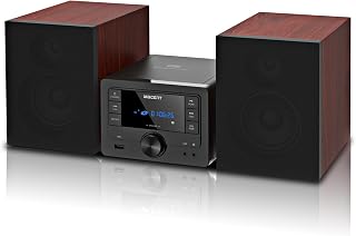 WISCENT 40W Bluetooth CD Player Stereo System - Home Hi-Fi Audio with FM Radio, USB Playback, AUX, Top-Loading Disc Player