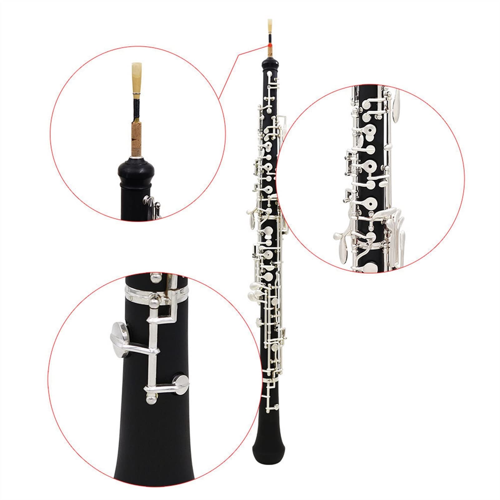 Strumento Oboe Strumento Musicale A Fiato in Argento Placcato Cupronichel Professionale per Oboe C Key per Principianti Principiante di Oboe