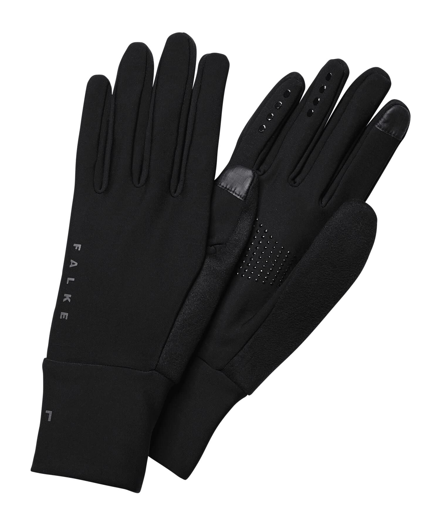 FALKE Unisex Brushed Handschuhe warm Touchscreen-kompatibler Daumen und Zeigefinger mit Reflektoren für milde bis kalte Temperaturen schnelltrocknendes atmungsaktives Funktionsmaterial 1 Paar