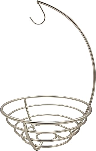 Miniatura 3 de Spectrum Diversified Euro - Colgador pequeño para árbol y cesta de frutas, soporte para plátano y cuenco de fruta de alambre abierto para encimera
