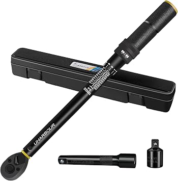 Uharbour 1/2" Torque Wrench 20-230Nm for Auto Maintenance | Car Torque Wrench with Dual-Directional Adjustable 72-Tooth Ratchet & Unique Calibration Number,  3% Accuracy