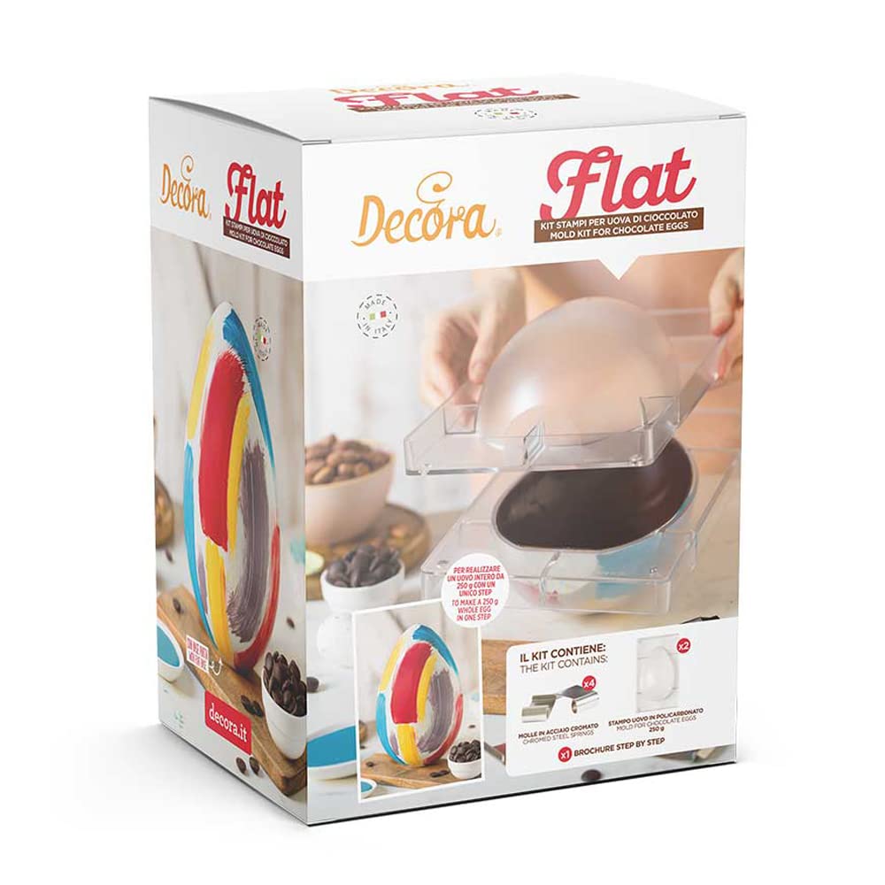Decora 0050183 KIT FLAT 2 MOULE POUR OEUFS 250 G AVEC 4 MOLLE