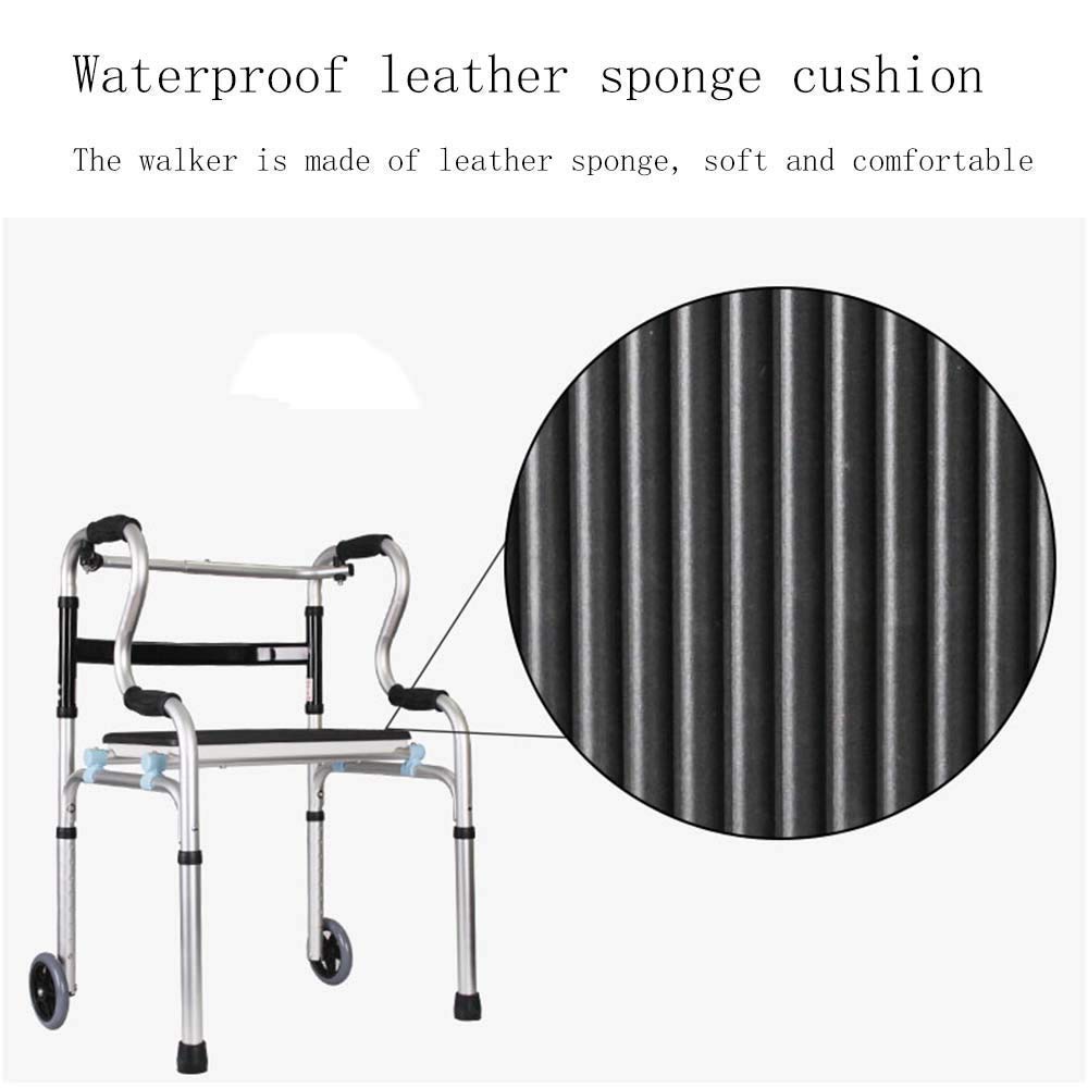Walker, Rollator Walker Składana rama spacerowa dla seniorów, z kółkami Lekki aluminiowy chodzik Regulowana wysokość: 30,8 "-38,4" little surprise