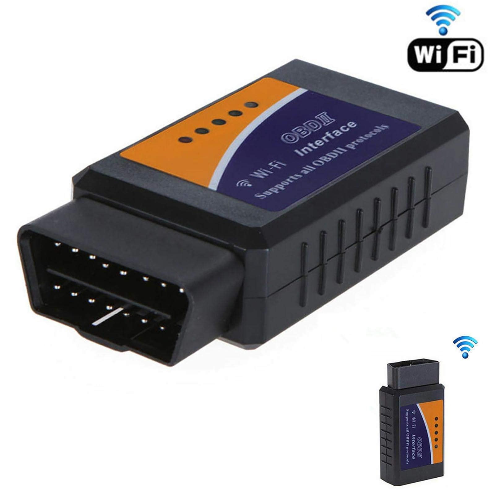 ELLENNE - OBD2 ELM327 Scanner WiFi Wireless per Diagnostica Professionale Auto e Moto OBDII, Lettore Codici Errore e Reset Spia, Compatibile per iOS, Android e PC