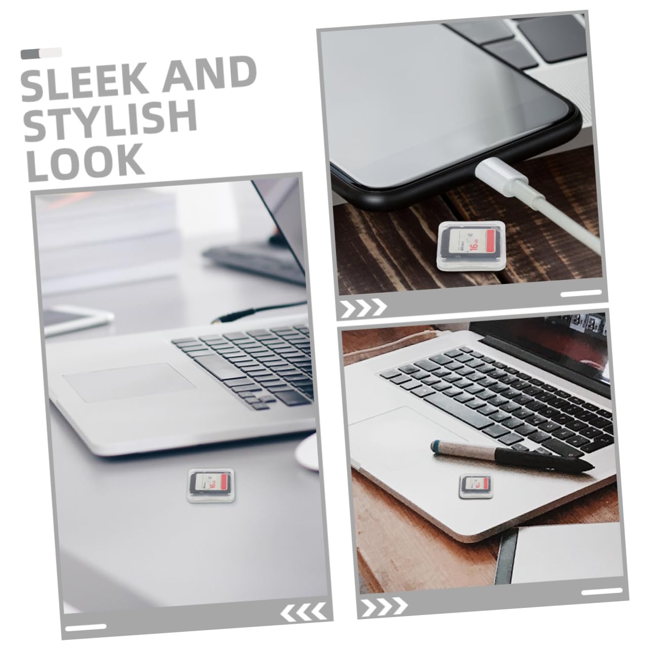 KONTONTY 50pcs Compact Card Case Organizer Lightweight Memory Card Storage Box for Travel and Outdoor Use