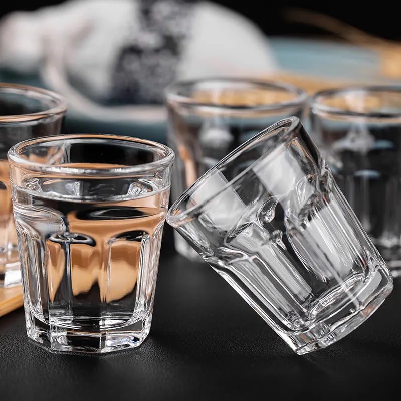 Image of bellemax Classy Shot Glass for Espressos, Spirits & Liquors,Whiskey, Vodka Shot, Tequila Shot, Wine Tasting, Cocktail Pour, Bar Accessory & Home Decor Parties Glasses Set of 6 (BR-09)