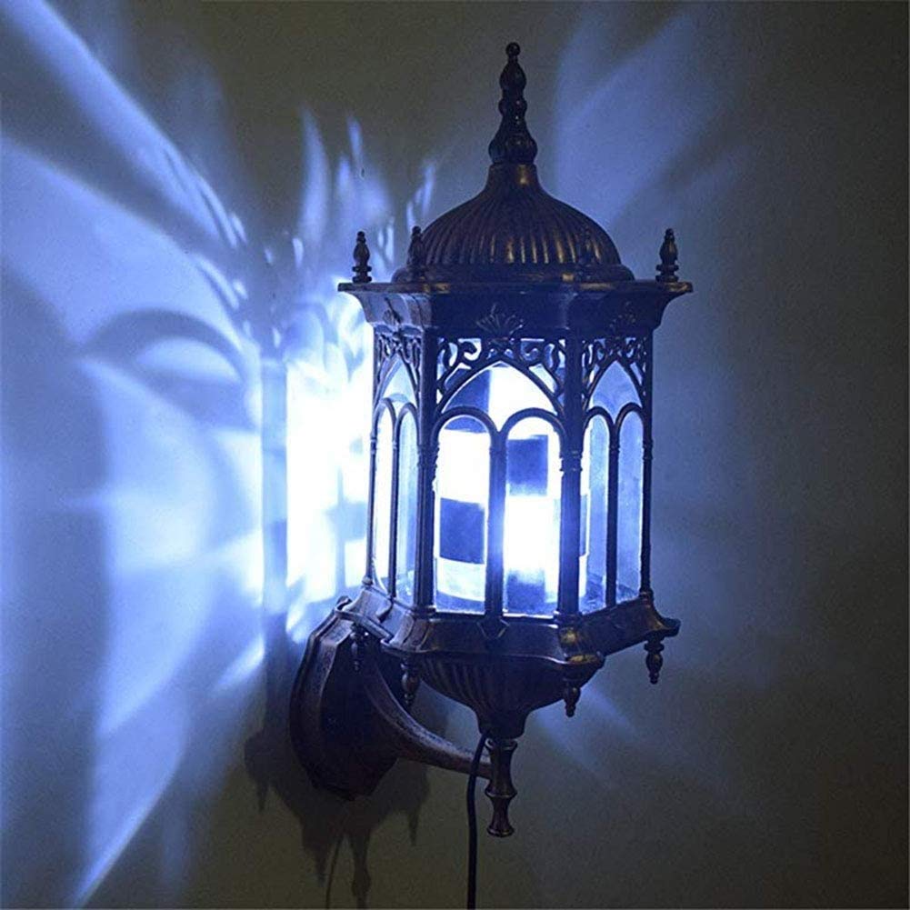 Lampada da Parete Esterna per Barbiere, 49 cm/19 Pollici, Luce LED, insegna Luminosa Rotante per Salone di Parrucchiere, Stile retrò, Lampada da Negozio Impermeabile e montabile, E
